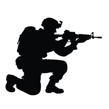 Tüfekli askeri siluet