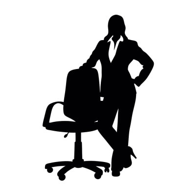 iş kadını siluet vektör.