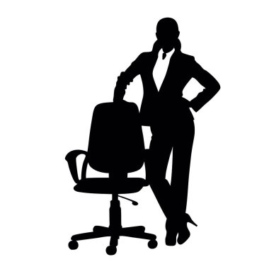 Sandalyedeki, vektördeki, resimdeki iş adamının silueti