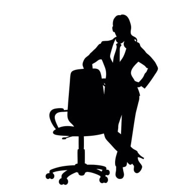 Sandalyedeki kadın yöneticinin silueti.