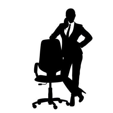 Sandalye siluetinde oturan iş adamı