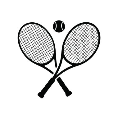 Tenis ve raket simgesi, basit stil