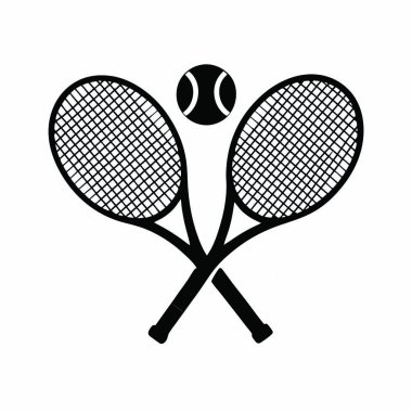 Tenis raketi ve top ikonlu tenis topu