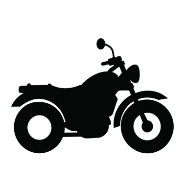 siyah motosiklet simgesi, basit illüstrasyon