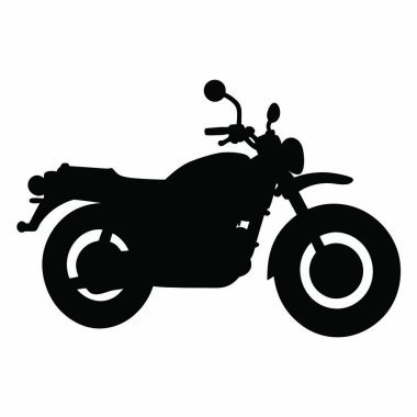 Motosiklet silueti simgesi, düz stil