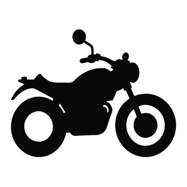 Beyaz arkaplanda motosikletin vektör silueti
