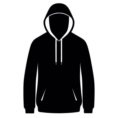 Beyaz arka planda kapüşonlu vektör çizimi