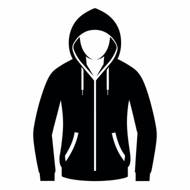 kapüşonlu siyah vektör simgesi