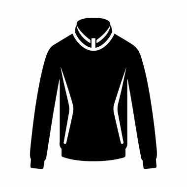 Beyaz arka planda izole edilmiş düz bir ceket simgesi. giyim sembolü vektör illüstrasyonu