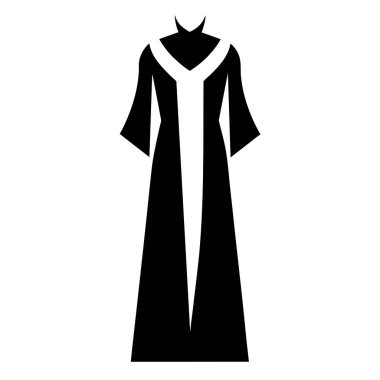 Müslüman adam silueti elbise giyiyor. Kurban Mübarek vektör çizimi beyaz arkaplan üzerinde izole edildi