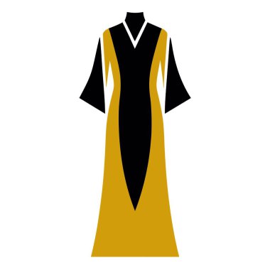 Elbise giymiş bir kadın manken ve kolları açık bir ceket.