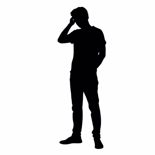 vector silhouette of man.