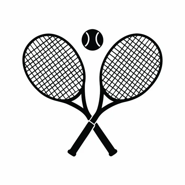 Tenis raketi ve top ikonu, basit stil