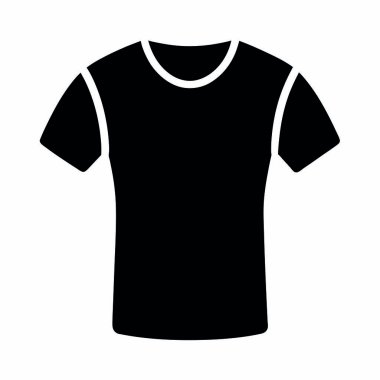 T-shirt vektör simgesi. beyaz arkaplanda siyah beyaz izole