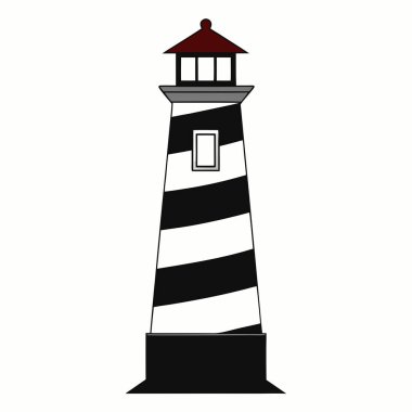 izole deniz feneri tasarımı vektör çizimi