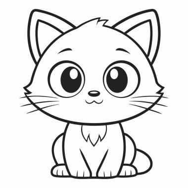 izole kedi çizgi film tasarımı vektör çizimi