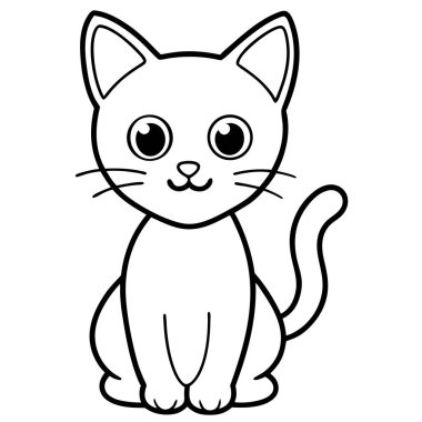 şirin kedi simge vektör illüstrasyon izole