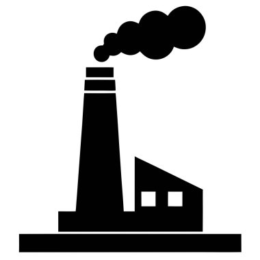 Fabrika binası ikonu. Web için endüstriyel fabrika vektör simgesinin basit bir gösterimi