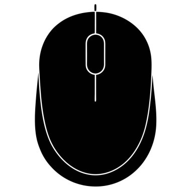Fare simgesi. Beyaz arkaplanda izole edilmiş web tasarımı için fare vektör simgesinin basit çizimi