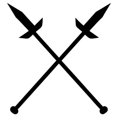 Siyah çizgili iki çapraz kılıç.