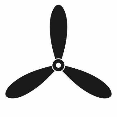 Beyaz arkaplanda siyah bir pervane