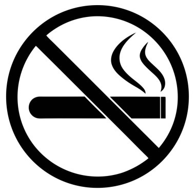 Beyaz arka planda sigara içilmez işareti