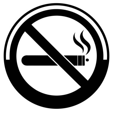Sigara içilmez tabelası ve ortasında sigara var.