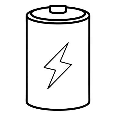 Üzerinde yıldırım olan bir pil.