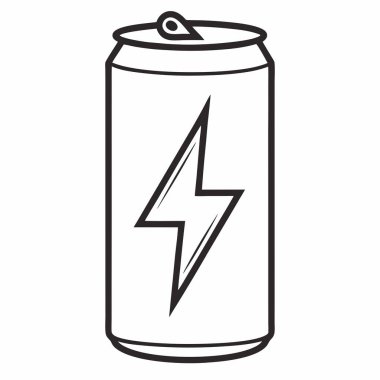 Yanında yıldırım olan bir kutu enerji içeceği.