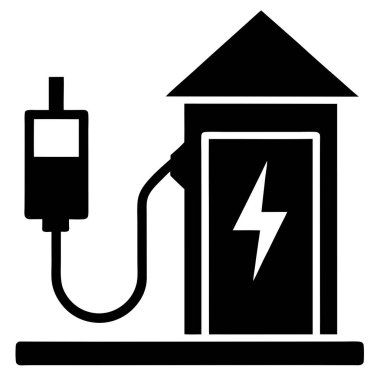 Bir şarj istasyonunun siyah beyaz görüntüsü