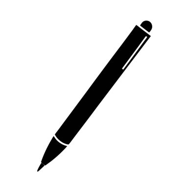 Beyaz arka planda siyah uçlu bir kalem.