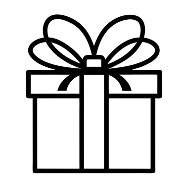 Siyah beyaz hediye kutusu ve bir fiyonk.