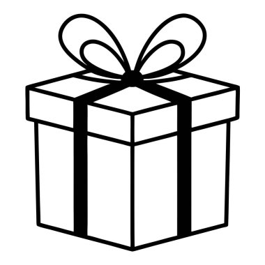 Siyah beyaz hediye kutusu ve bir fiyonk.