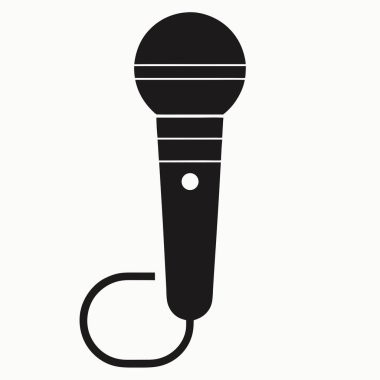 Kablosu bağlı bir mikrofon.