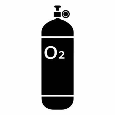 Bir oksijen tüpünün siyah beyaz resmi.