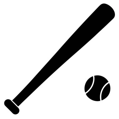 Bir beyzbol sopası ve beyaz arka planda bir top.