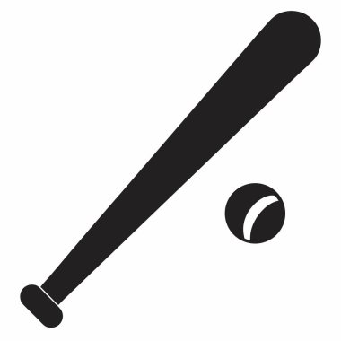 Beyaz arka planda bir beyzbol sopası ve top.