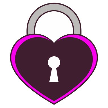 Anahtar deliği olan kalp şeklinde bir kilit.