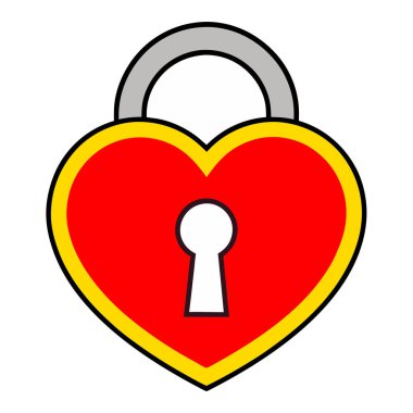 Anahtar deliği olan kalp şeklinde bir kilit.