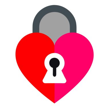 Anahtar deliği olan kalp şeklinde bir kilit.