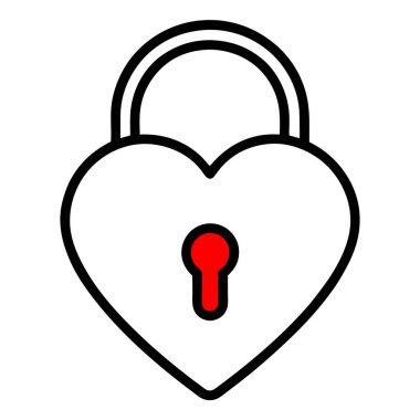 Anahtar deliği olan kalp şeklinde bir kilit.