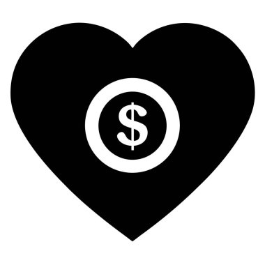 İçinde bir dolar işareti olan bir kalp.