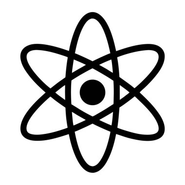 Bir atomun siyah beyaz resmi