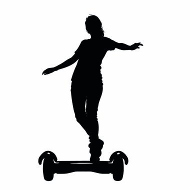 Beyaz arka planda kaykaya binen bir kişi.