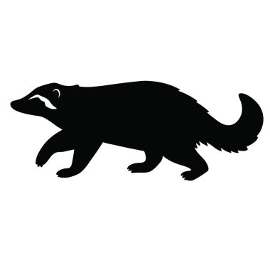 Siyah beyaz bir porsuk silueti.