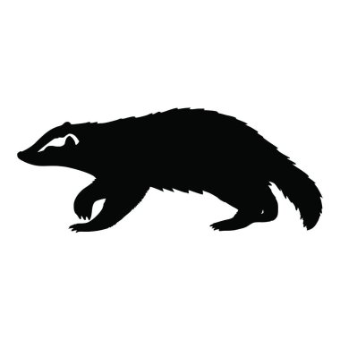 Siyah beyaz bir porsuk silueti.