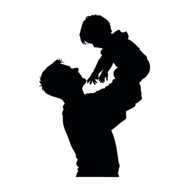 Bir adam bir çocuğu havada tutuyor.