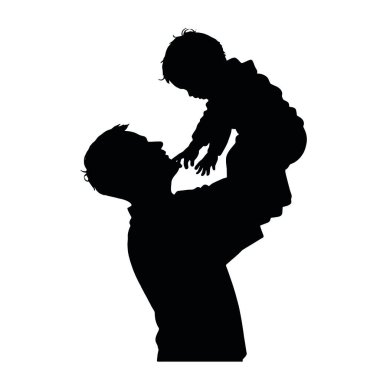 Bir adam bir çocuğu havada tutuyor.