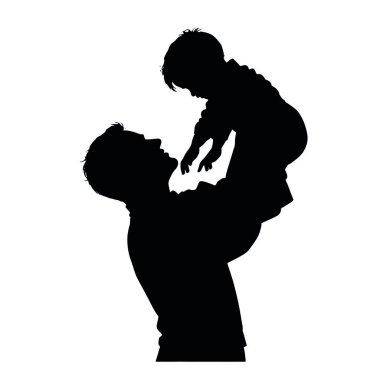 Bir adam kucağında bir çocuk tutuyor.