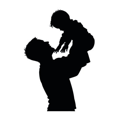 Bir adam kucağında bir çocuk tutuyor.